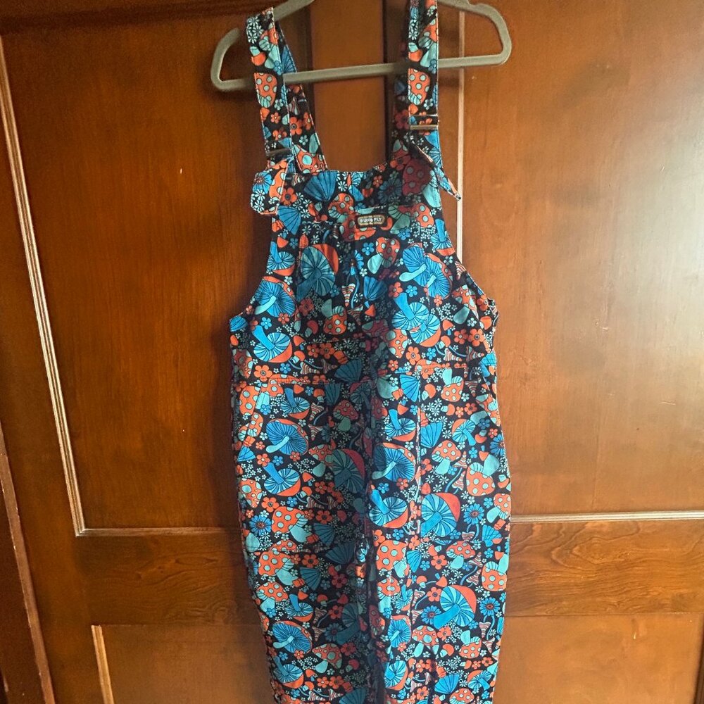 Run & Fly Magic Mushroom stretch twill overalls- Size S
